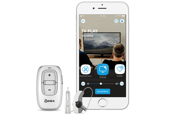 מכשיר שמיעה שמתחבר לאפליקציית Widex Tv Play